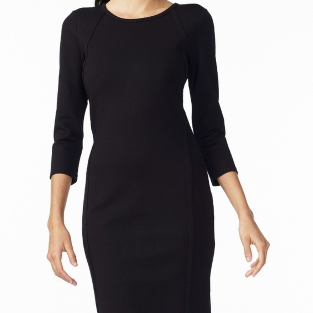 Armani Exchange A/X Bodycon Black Dress 3/4 Sleeves BLD Size Small